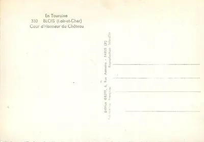 Zamek w Blois — Dziedziniec honorowy — Wydawnictwo Greff — Rewers