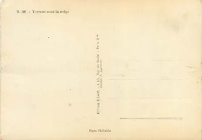 Strumień pod śniegiem — M. 505 — Wydawnictwo E.T.A.P. Rue du Bouloir, Paryż — Rewers
