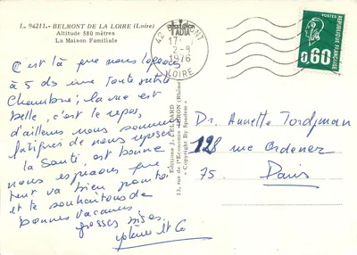 Belmont-de-la-Loire — Dom Rodzinny — Wydawnictwo J. Célard — Rewers
