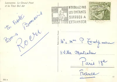 Lausanne. Duży Most i Wieża Bel Air — Wydawnictwo Szwajcarskie nr 301 a — Rewers