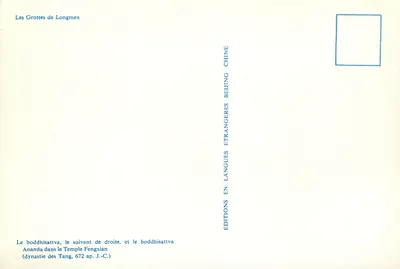 Grotty Longmen — Ananda i bodhisattwa w świątyni Fengxian — Éditions Etrangères Langues en Chine, Beijing — Rewers