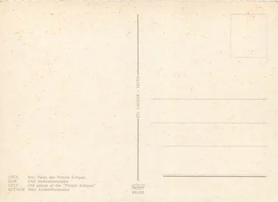 Pałac Przywódców Biskupów — Liège — Wydawca Krüger n°931/23 — Rewers