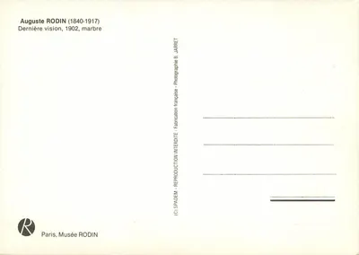 Laatste visie — Auguste Rodin (1840-1917) — reproduktie SPADEM — Achterkant