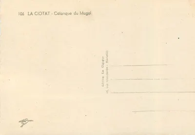 A Cegonha — Calanque do Mugel — Edições A Cegonha, Marselha — Verso