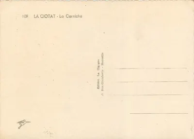 La Ciotat - La Corniche — Uitgave La Cigogne, n°109 — Achterkant
