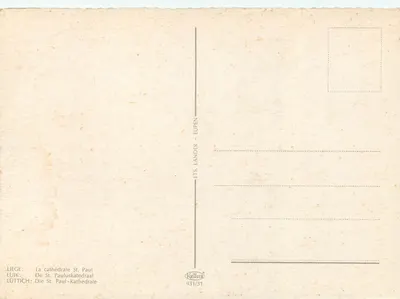 Liège - Catedral São Paulo — Editor Krüger n° 931/31 — Verso