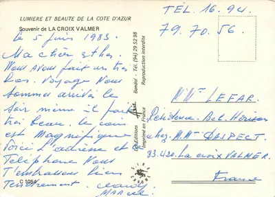 La Croix-Valmer — plaża i zabytki — Les Éditions Chromome, n° 1054 — Rewers