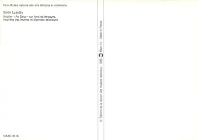 Salão Lyautey — Mobiliário Art Déco sobre fundo de frescas inspiradas nos mitos e lendas asiáticas — Éditions des musées nationaux, n° 2716 — Verso