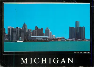 Detroit Skyline — Michigan — Perrin Souvenir Distributors, D-115
