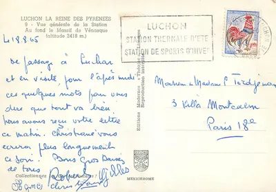 Luchon — Ogólny widok stacji — Massif de Vénasque — Wydawnictwo Modernes & Théâtre — Rewers