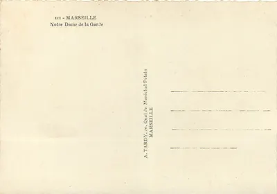 Nossa Senhora da Guarda — Marselha — A. Tardy, Quai do Mariscal Pétain — Verso