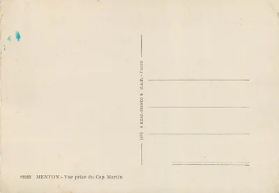 Cap Martin — Vista tirada do Cap Martin — REAL-PHOTO & C.A.P. - PARIS — Verso