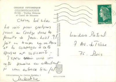 Collonges-la-Rouge — Viejas Casas y Castillo de Maussac — Ediciones Modernes & Théjac — Reverso