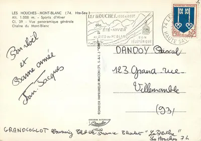 Les Houches - Mont-Blanc — Ogólny widok panoramiczny — Drukarnia Combier — Rewers