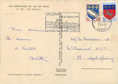 Os Castelos da Loire — H. 543 — Editor Valotin, Orléans — Verso