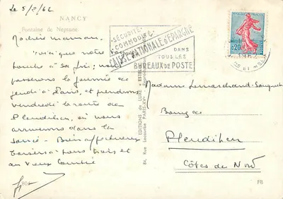 Fontanna Neptuna — Nancy — Wydawca Estel, nr 804 — Rewers