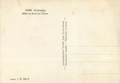 Aleja przy Ornie — CAEN (Calvados) — Wydawnictwo Sztuki 'YVON' Paryż — Rewers