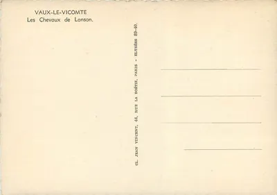 Vaux-le-Vicomte — Os Cavaleiros de Lanson — Editor: Vaux-le-Vicomte — Verso