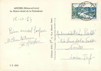 Angers (Maine-et-Loire) — Mistrzowy ołtarz katedry — Éditions d'Art Française — Rewers