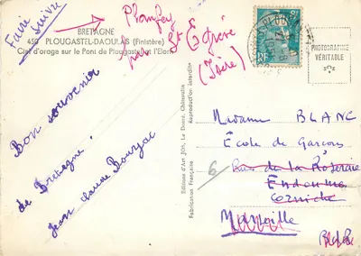 Plougasnet-Daoulas Köprüsü — Finistère — Éditions d'Art Jos — Arka yüz