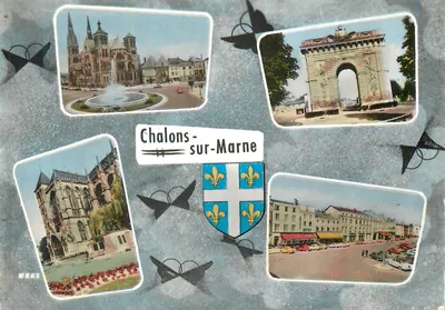 Chalons-sur-Marne — vista panorâmica com escudo — Edição Mage