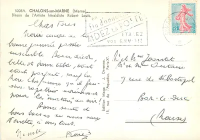 Chalons-sur-Marne — vista panorâmica com escudo — Edição Mage — Verso