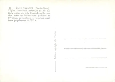 Saint-Nectaire — rzymsko-byzantyńska świątynia z XII wieku — wydanie specjalne Kościoła — Rewers