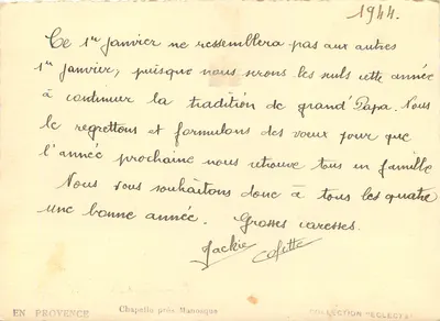 Kaplica obok Manosque — Prowansja — wydawca nieznany, numer serii nieczytelny — Rewers