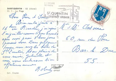 Lago de Saint-Quentin — A Praia — Editor Combier, n° CI.1 — Verso