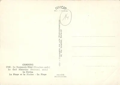 Cabourg — Pamiątka z Cabourgu — IRIS — Rewers