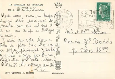La Baule (L.A.) — praia e hotéis — Edições de Arte JOS — Verso