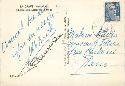 La Grave (Hautes-Alpes) — L'Église et le Massif de la Meije — Les Éditions d'Art Martel — Reverso