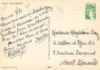 Strasburg — Katedra, Ogólny widok, Kościół św. Pawła — wydawnictwo S. A. Strasbourg — Rewers