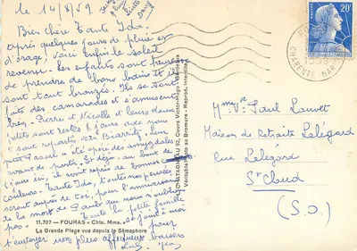 Fouras — A Grande Praia vista do Semáforo — Maison Victor-Hugo, Reprodução Proibida — Verso