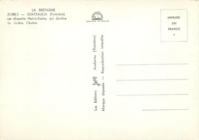 Châteaulin (Finistère) — capela Nossa Senhora dominando o rio Aulne — Éditions Audierne — Verso