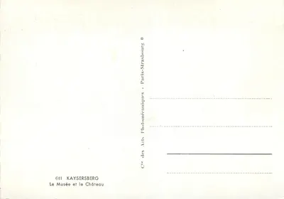 Kaysersberg — Muzeum i Zamek — Cie des Arts Photomécaniques, Paris — Rewers