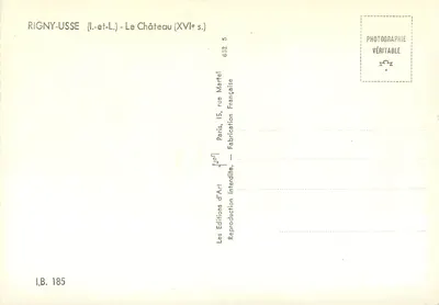 Rigny-Usse — Het Kasteel (16e eeuw) — Edities d'Arte Martel — Achterkant
