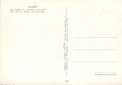 Grasse — Łańcuch Estérel i Morze — Wydawca Estel — Rewers