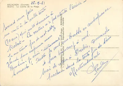 Arcachon — Kasyno nad plażą — Wydawca Elcée — Rewers
