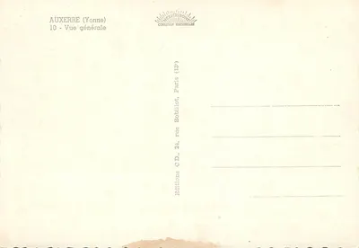 Auxerre (Yonne) — Vista geral — Edições Mexichrome, Paris — Verso