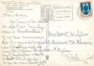 Hôtel de la Roche au Chien — Estação Termal de Bagnolles-de-l'Orne — Jipé — Verso