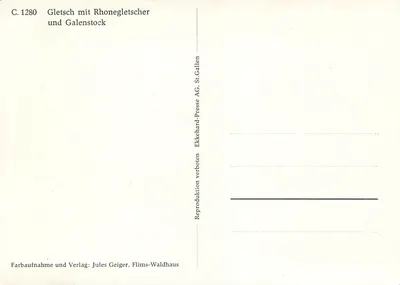 Gletsch z lodowcem Rhone i Galenstock — C. 1280 — Flims-Waldhaus AG — Rewers