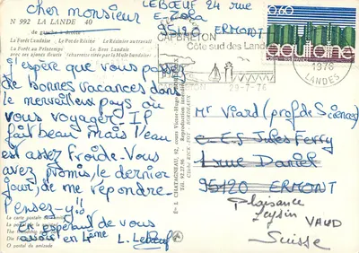 Foresta della Lande — Ricordo della Lande — Editore Elcés — Verso