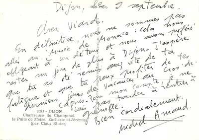 Chartreuse de Champmol — o Poço de Moisés, Zacarias e Jeremias (por Claus Sluter) — Réal-Photo, Dijon — Verso