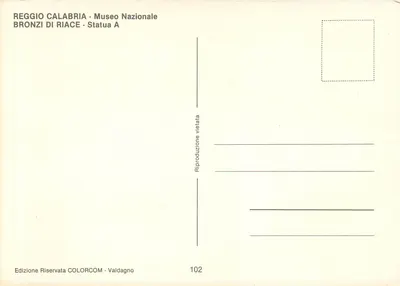 Estátua A dos Bronzes de Riace — Museu Nacional de Reggio Calabria — Edição COLORCOM — Verso