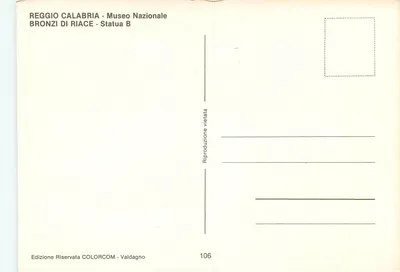 Bronzes de Riace — Statua B — Muzeum Narodowe w Reggio Calabrii — Rewers
