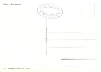 Erker em Pontresina — Pontresina, Suíça — Photoglob-Wehrli AG, Zurique, n° 2573 — Verso