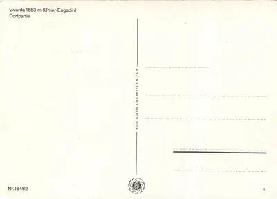 Guarda — aldeia a 1653 m de altitude — Rud. Suter, Oberrieden-Z.CH. n°16482 — Verso