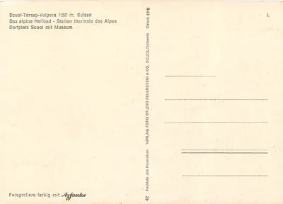 Scuol-Tarasp-Vulpera — Stacja termalna Alp — Studio Feuerstein & Co. — Rewers