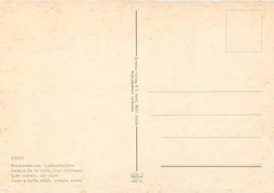 Bern — Centrum miasta, widok z lotu — Rowesera-Verlag R. E. Weil, 948/15 — Rewers